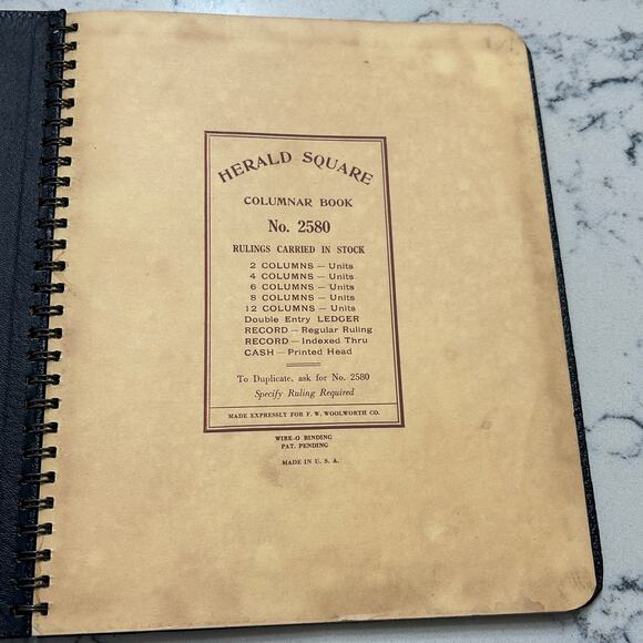 Antique Woolworth Herald Square Two Column Spiral Notebook - Picture 11 of 14